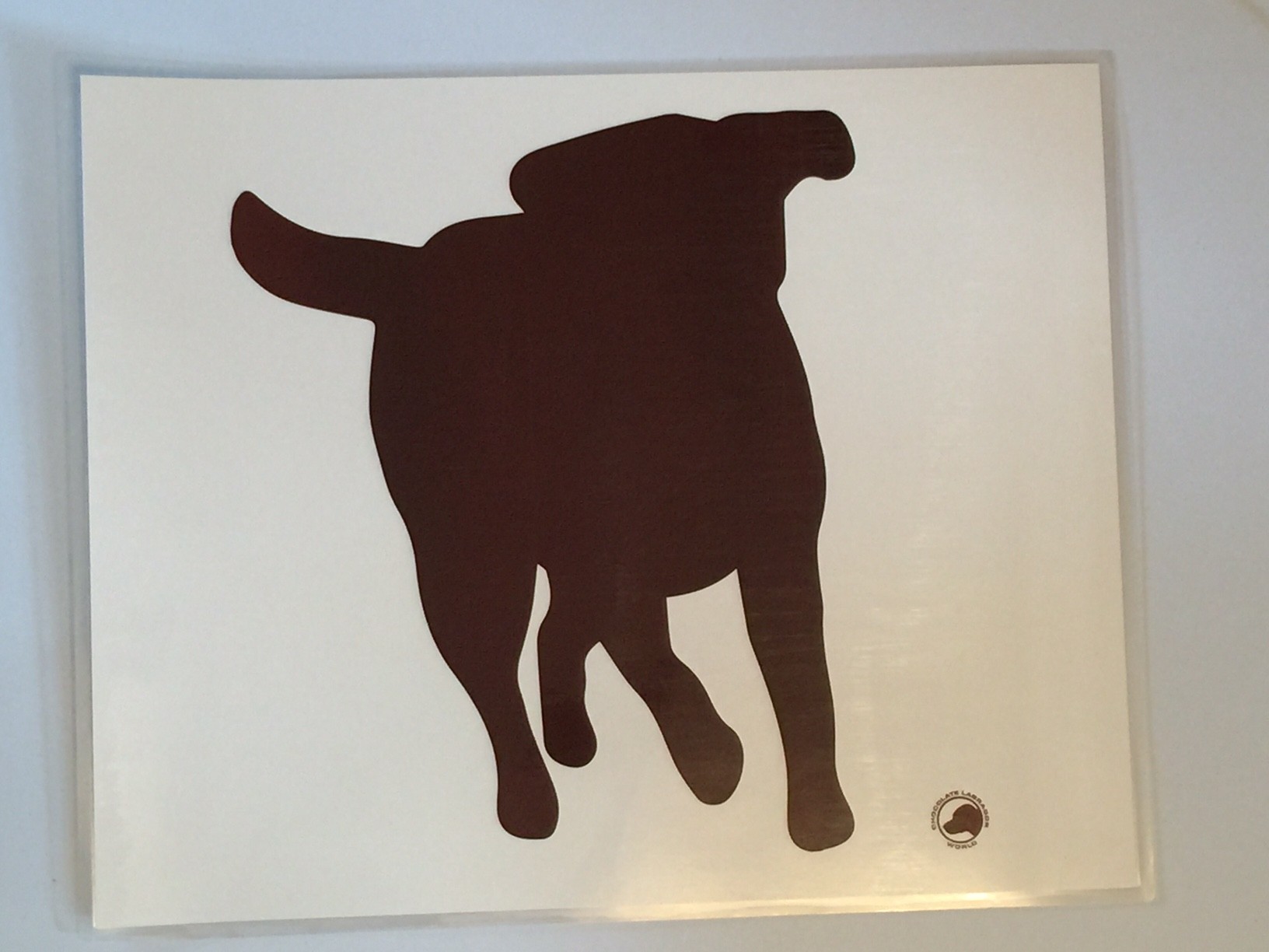 Laminated food bowl mat - chocolate labrador